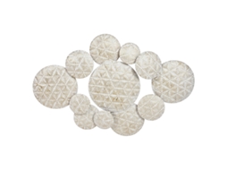 Figura Decorativa Home Esprit Branco Dourado Círculos Decapé 102 X 7 X 74 Cm
