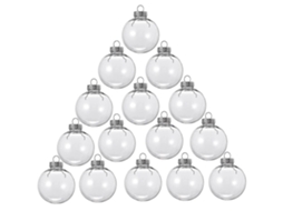 Conjunto De 15 Bolas De Natal Redondas E Transparentes, Para Encher E Decorar Sua Árvore De Natal. Feitas De Plástico. Hengjian