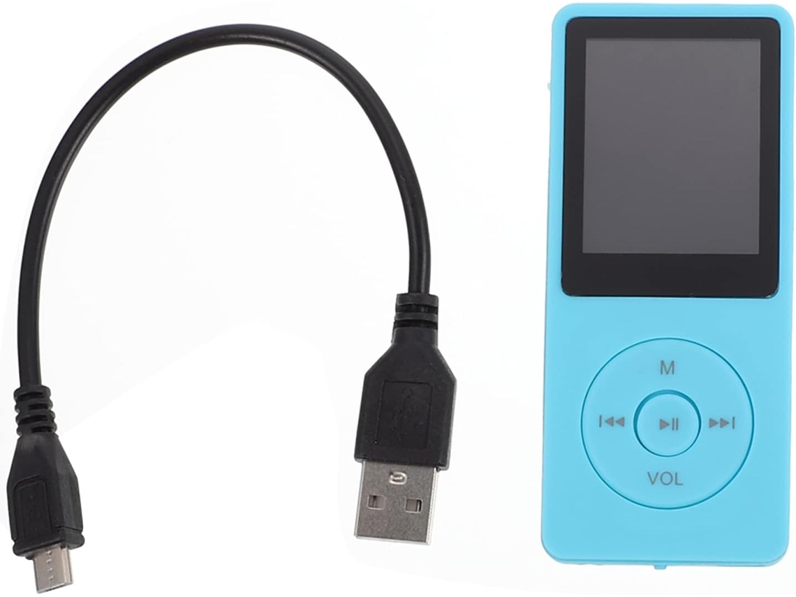 Reprodutor De Música Mp3 8 Gb Em Plástico Azul Com Reprodução Vídeo.