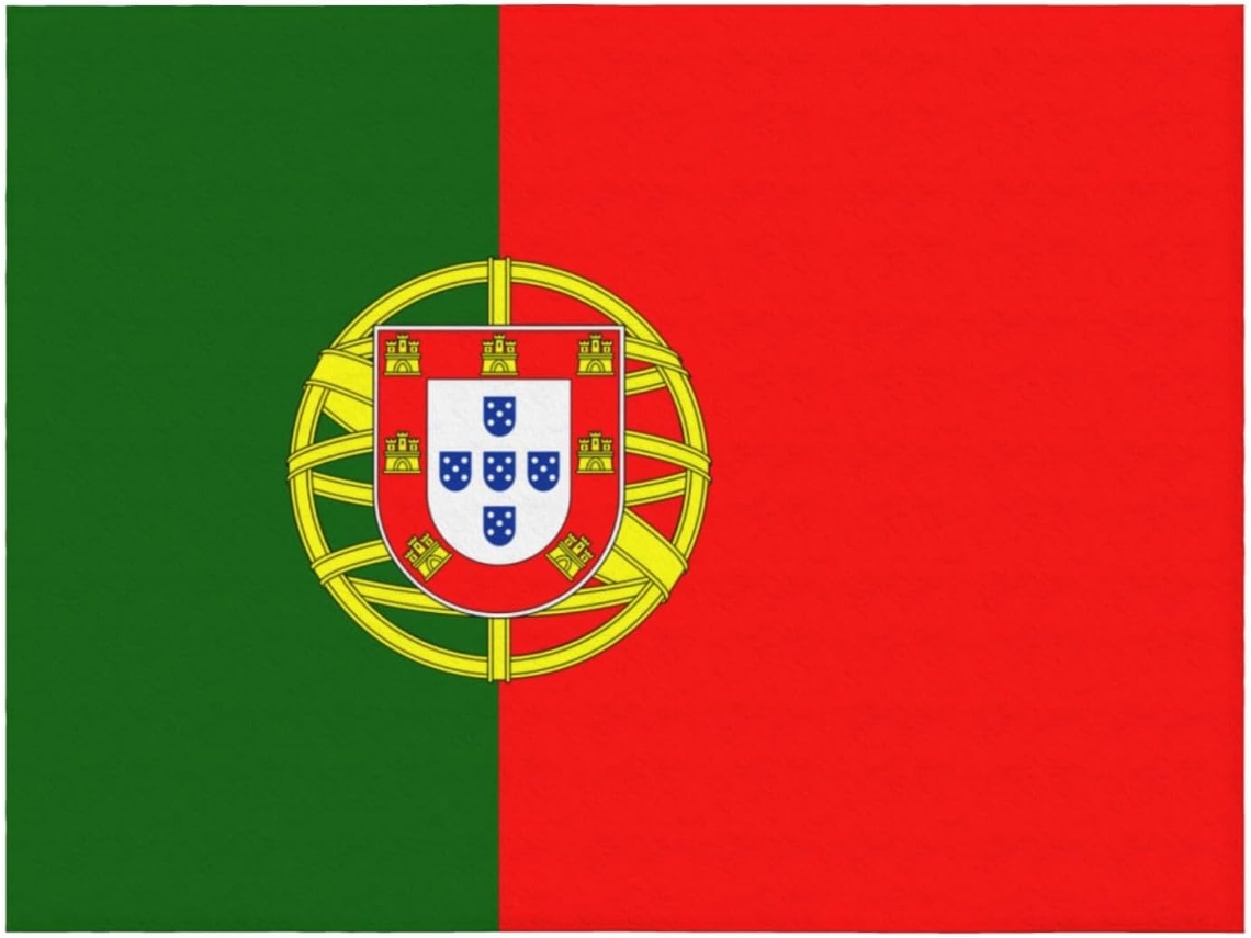 Manta de Flanela Ultramacia Phayah com Estampa da Bandeira Portuguesa Ideal para Sofá Cama Sala Estar Escritór