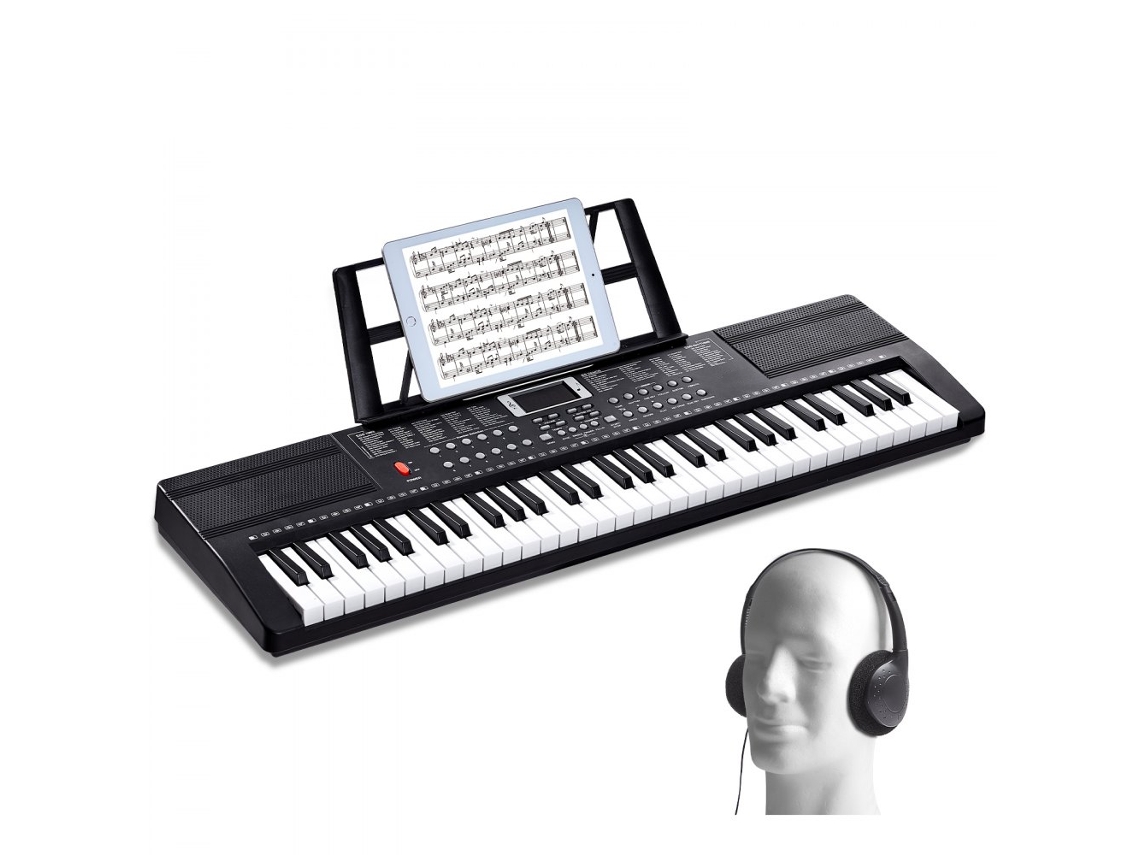 Teclado Digital 61 Teclas Com 200 Ritmos, Sons, Colunas E Auscultadores Tekmaquinas