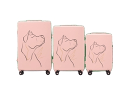 Conjunto De Malas De Viagem, Material Abs Durável, Mecanismo De Fechamento Seguro, Rosa