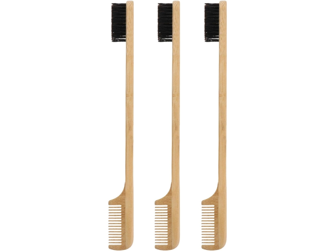 Conjunto De 3 Pentes Para Bigode E Escova De Barba 2 Em 1 - Cuidados Pessoais Com