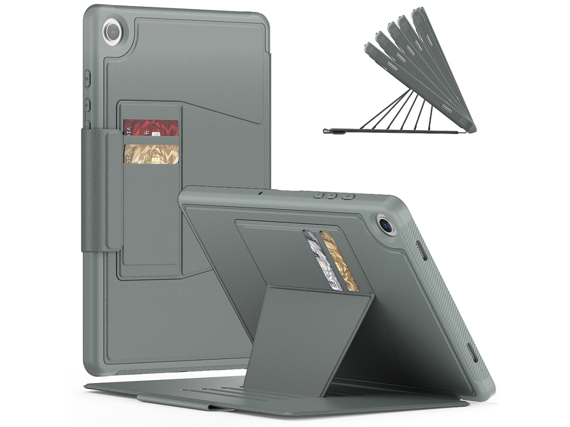 Capa Magnética Para Samsung Galaxy Tab A9 8.7 Polegadas 2023 Sm-x115, Couro Pu, Cinzento
