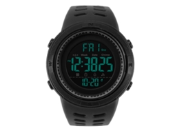 Reloj Digital Deportivo Hombre Con Luz Trasera Redondo Impermeable Negro