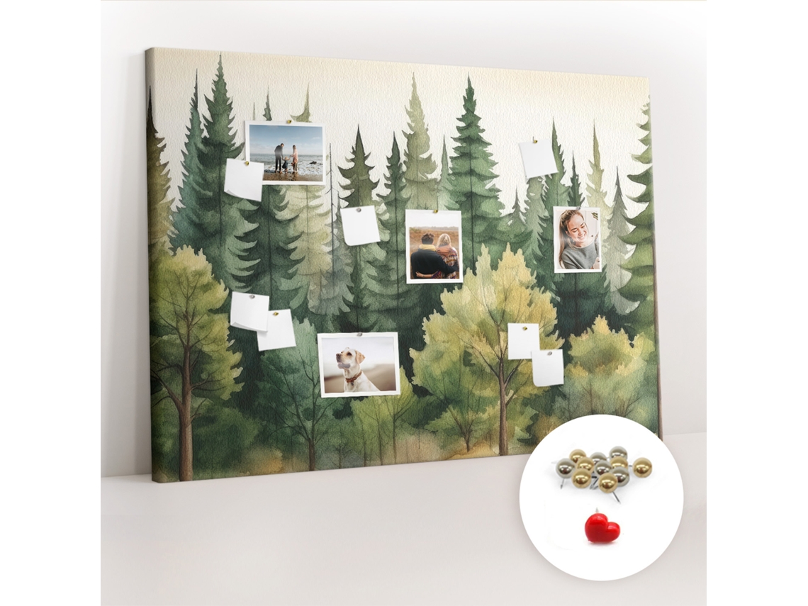 Lousa De Cortiça Paisagem De Floresta Para O Quarto Das Crianças Espelharte (140x100 Cm)