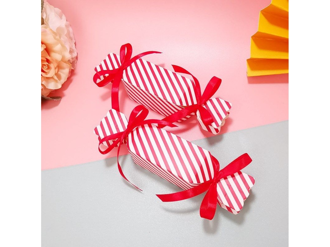 50 Caixas De Doces Criativas Com Listras De Papel