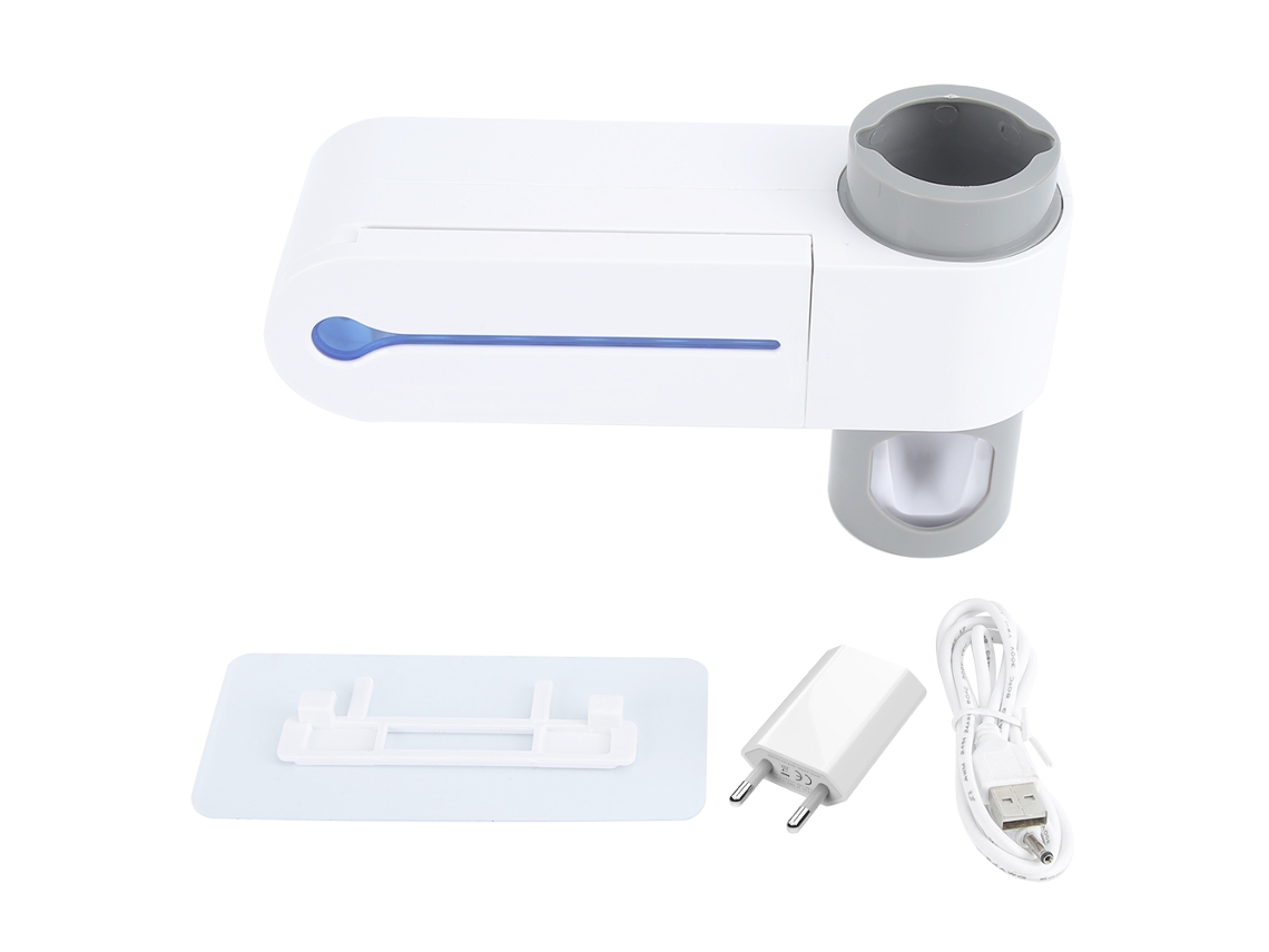 Laxiscreed Apoio Para Escova De Dentes Com Esterilizador Uv E Dispenser Automático De Creme