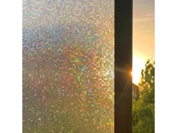 Película Para Janela 3d(transparente, Mosaico, 45cm* 1m) Com Efeito Arco, Íris, Decorativa, Para Privacidade, Resistente A Raios Uv, Eletrostática