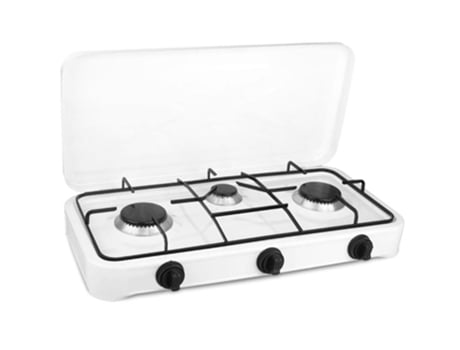 Placa de gás de bancada branca MASTER COOK Trial 3 zonas