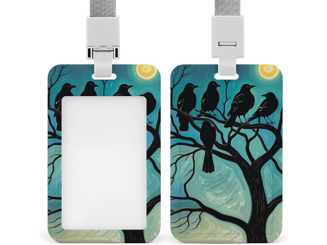 Clipe Crachá, Porta Crachá Charmoso, Design De Galho Preto Com Cordão, Porta Cartão De Identificação,