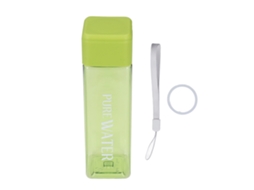 Garrafa de Água Transparente 500ml Verde com Cordão