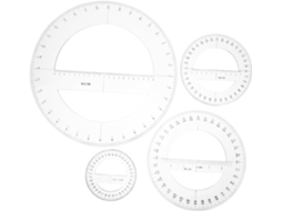 Transferidores De Plástico Transparente Amosfun, Uso Versátil, Medição Precisa Para Geometria, Conjunto De 4, Adequados