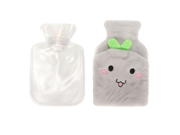 Saco De Água Quente Com Capa De Pelúcia Removível Bonito E Anti-queimaduras Para Aliviar Dores E Aquecer No Inverno