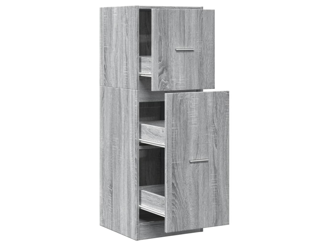 Apothecary Cabinet, Apothecary Cabinets Vidaxl Cinzeto Madeira Processada (40 X 41 X 118 Cm)