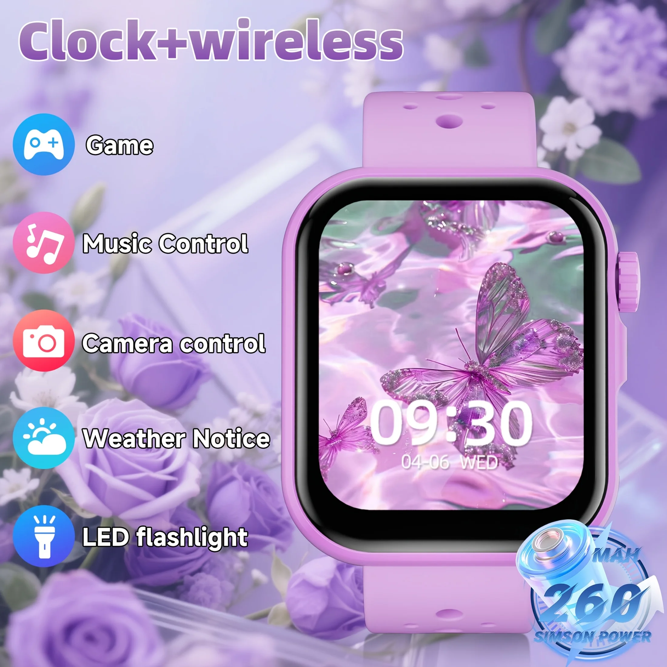 (roxo) Novo Smartwatch Multifuncional, Compatível Com Chamadas Sem Fio