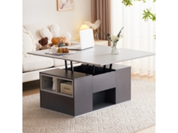 Mesa De Centro - Tampo Que Se Abre Para Formar 2 Mesas, Grande Capacidade, Móvel Para Sala De Estar