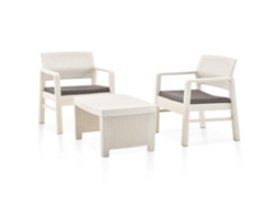 Vidaxl Conjunto Lounge Para Jardim 3 Pcs Plástico Branco