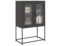 Vidaxl Aparador Alto 68x39x107 Cm Aço Preto