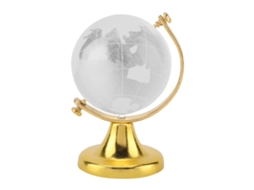 Bola De Cristal Mapa Mundi Redonda Dourada Decoração