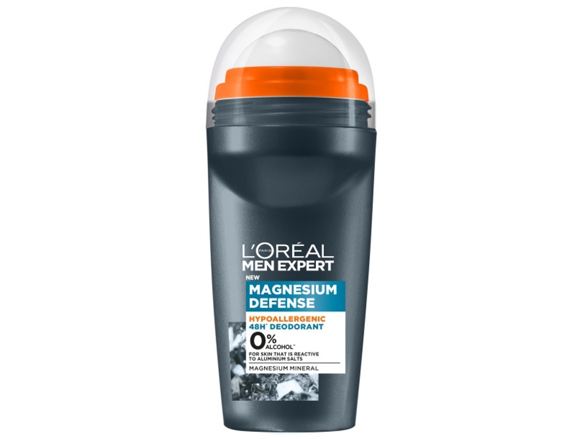 Desodorante Hipoalergénico Em Roll On De Magnésio Loreal Paris Men Expert, 50ml