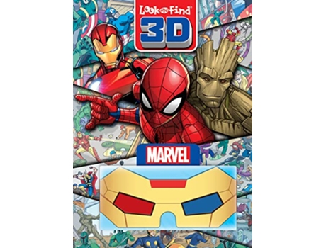 Livro Marvel Look And Find 3D de Pi Kids (Inglês - Capa Dura)