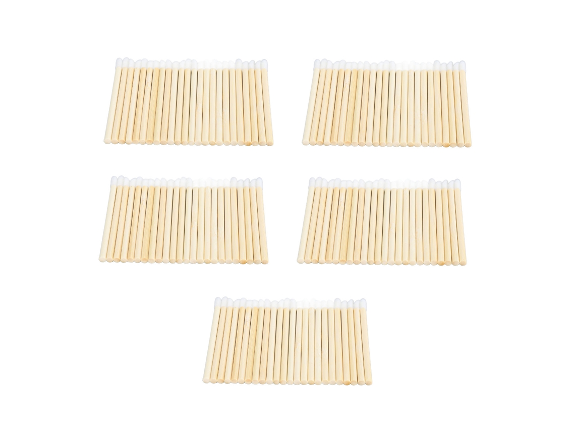 100 Pincéis Labiais Descartáveis com Cabo de Bambu, Ferramenta Portátil para Maquiagem, Bastão para Gloss Labial