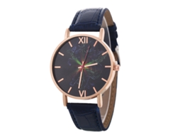 Reloj De Pulsera De Aleación Con Dial Redondo Analógico De Cuarzo Fashion (azul Real)