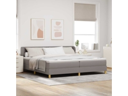 Vidaxl Cama Box Com Cabeceira Cinzento-acastanhado 200 X 200 Cm Tecido