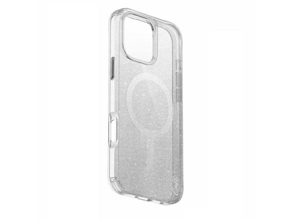 Capa Cintilante para iPhone 16 Pro Max UNIQ Pele Sintética Magnética Prateado