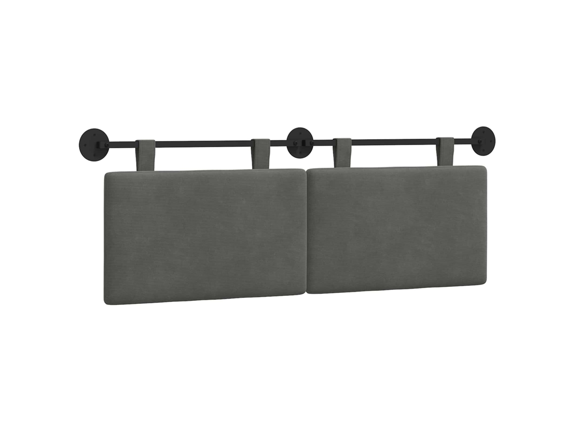 Conjunto 1 Cabeceira Suspensa Vidaxl Cinzento Escuro Cordão (130 X 55 X 5 Cm)