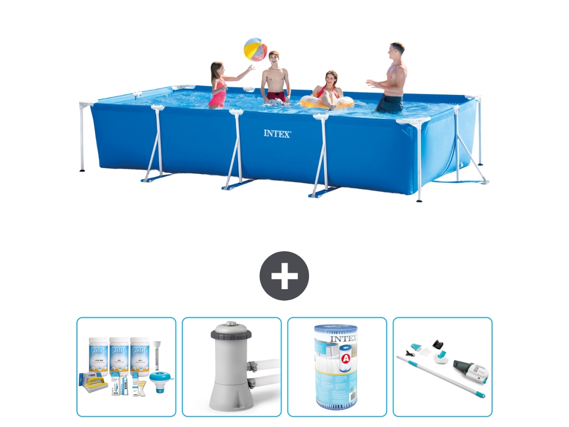 Intex Piscina Com Estrutura Retangular - 450x220x84 Cm - 5-peças S30309