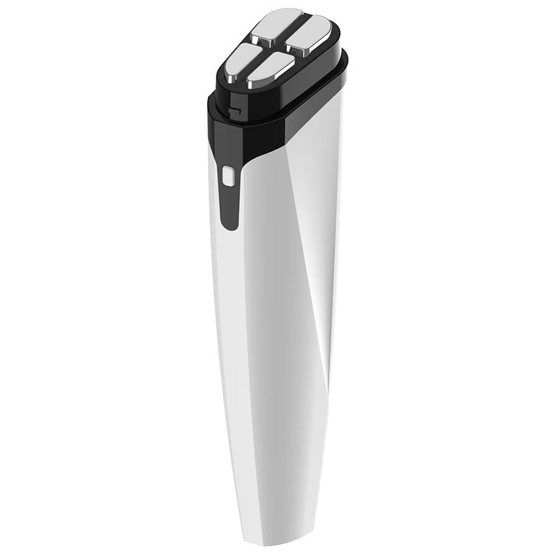 Massageador ocular vibratório portátil (branco) para reduzir rugas e bolsas sob os olhos.