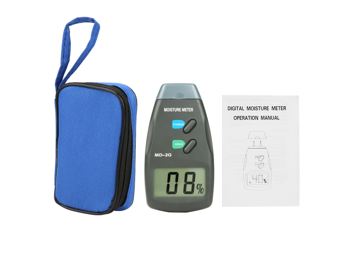 Medidor de Umidade de Madeira Md 2g Lcd Digital com Alta Precisão para Madeira Papel Bambu Fibra Humidity Tester
