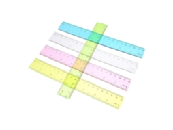Conjunto De 5 Réguas Plástico Coloridas Para Medição, Ferramenta