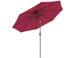 Guarda-sol de Jardim Ø Vinho Tinto com Manivela 295x250cm S/MARCA