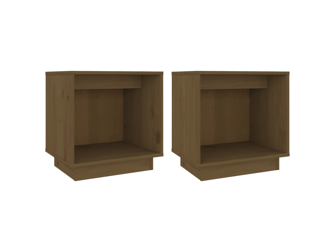 Bedside Cabinet, Bedside Cabinets Vidaxl Marrom Madeira De Pinho (n/a)