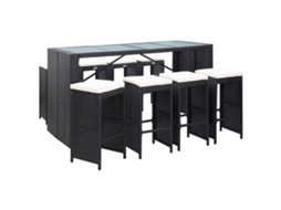 Garden Bar Set, Garden Bar Sets Vidaxl Preto Rattan / Vime (n/a)