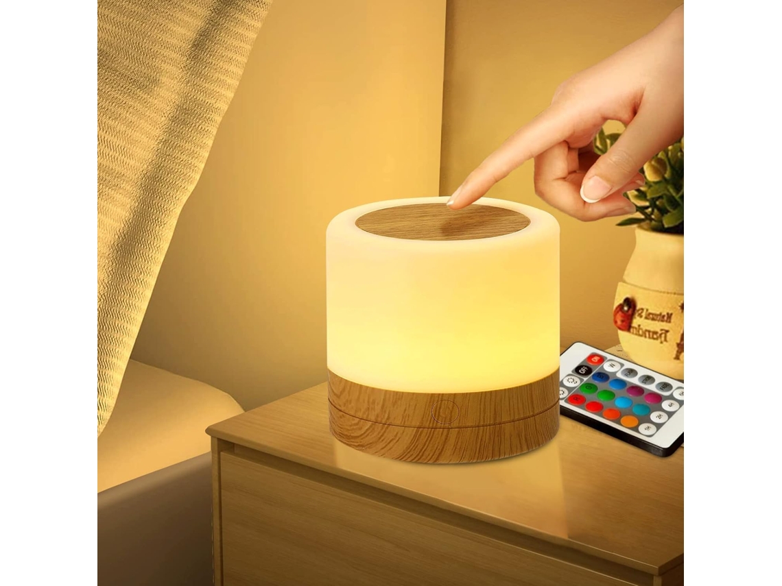 Luminária Noturna Led Para Bebês, Mini Abajur A Bateria Com Controle Remoto E 13 Cores, Luz Ambiente Rgb Multicolorida Para Quarto E Infantil