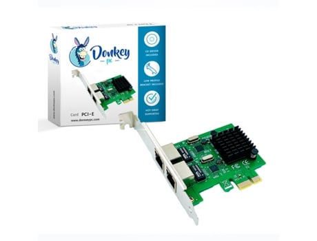 Placa DONKEY PC Pcie de Rede com 2 Portas Rj45