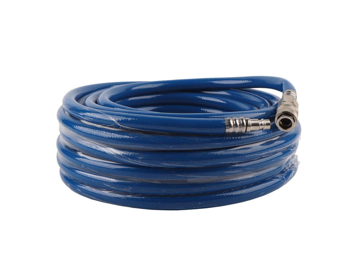 Mangueira Pneumática De Pvc Flexível 15m Com Conector Rápido Para Compressor De Ar