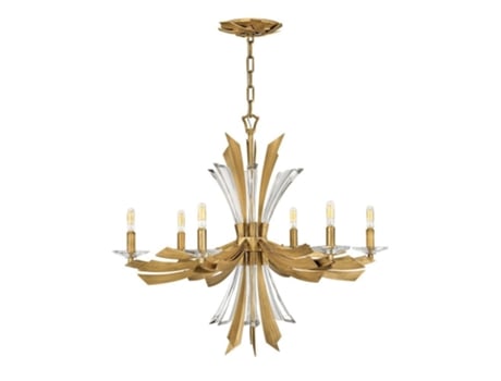 Lustre HINKLEY Qn-Vida6 Aço Vida Cristal E14 6 Lâmpadas