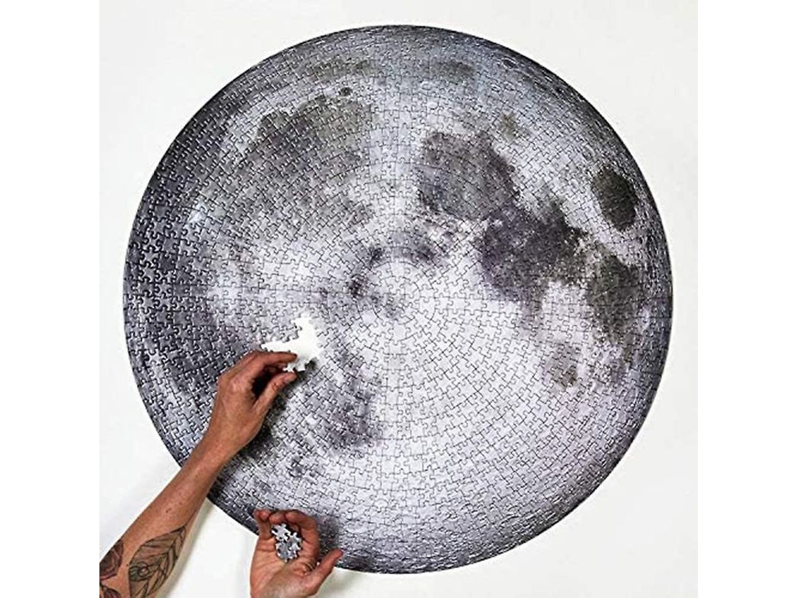 2026 puzzle Circular com 1000 Peças Lua Terra Espaço Diy Educativo Decompressão 67.6cm Diametro 2025 Suitable
