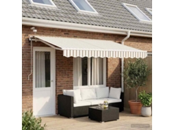 Vidaxl Toldo Retrátil Cinza Claro E Branco 450 × 350 Cm Poliéster