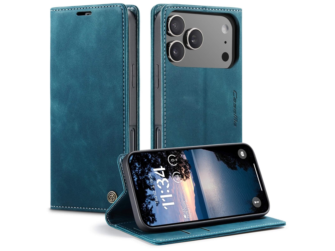 Capa Carteira Caseme Compatível Com Iphone 17 Pro - Azul