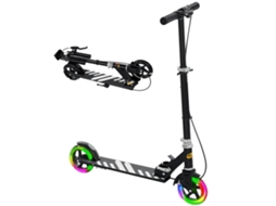 Scooter Infantil De 3 A 8 Anos, 2 Rodas Led Dobráveis Rodas Leves, 4 Ajustes De Altura, Preto-xx