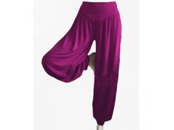 2026 calças Yoga Harem para Mulher Baggy Aladdin Bloomers Leve Algodão 95% + 5% Spandex M Fuchsia