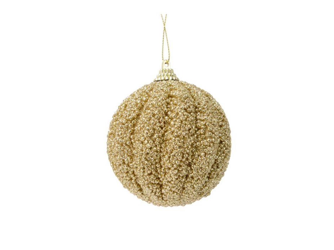 Bola Para Árvore Dourada Com Glitter 8 Cm - Ouro