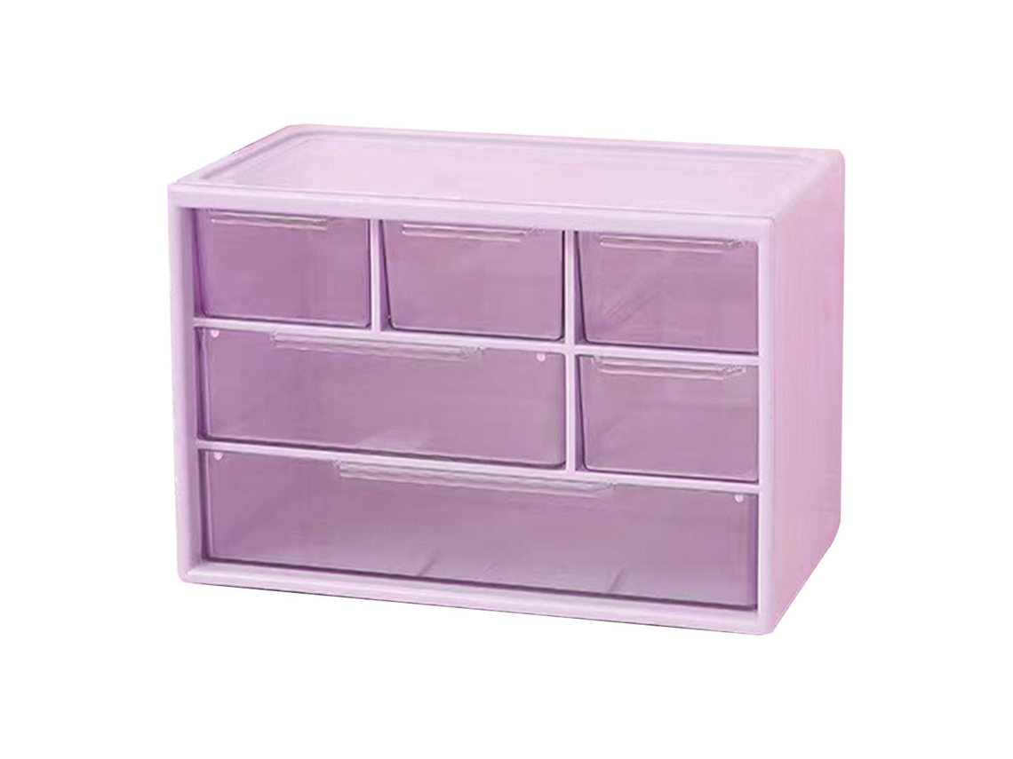 Caixa De Armazenamento De Mesa 3 Camadas 6 Grades Para Jóias Beleza Lentes Cor Roxa 2024