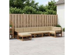 Vidaxl Conjunto De Sofás Para Exterior 7 Unid. Natural E Bege